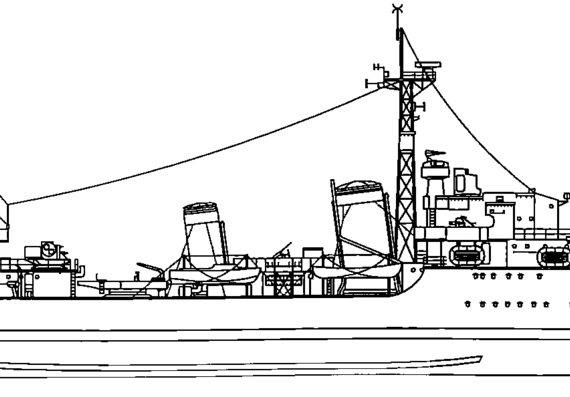 Эсминец HMS Tartar F43 1944 [Destroyer] - чертежи, габариты, рисунки